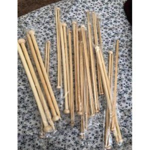 New 36PCS Bamboo Knitting Needles Set, Single Pointed Knitting Needles.